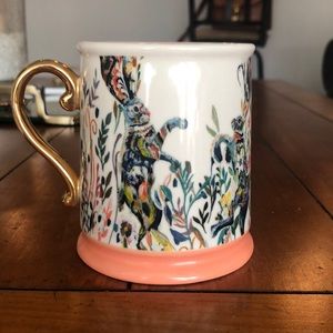Anthropologie Starla Halfman Dancing Hares Mug